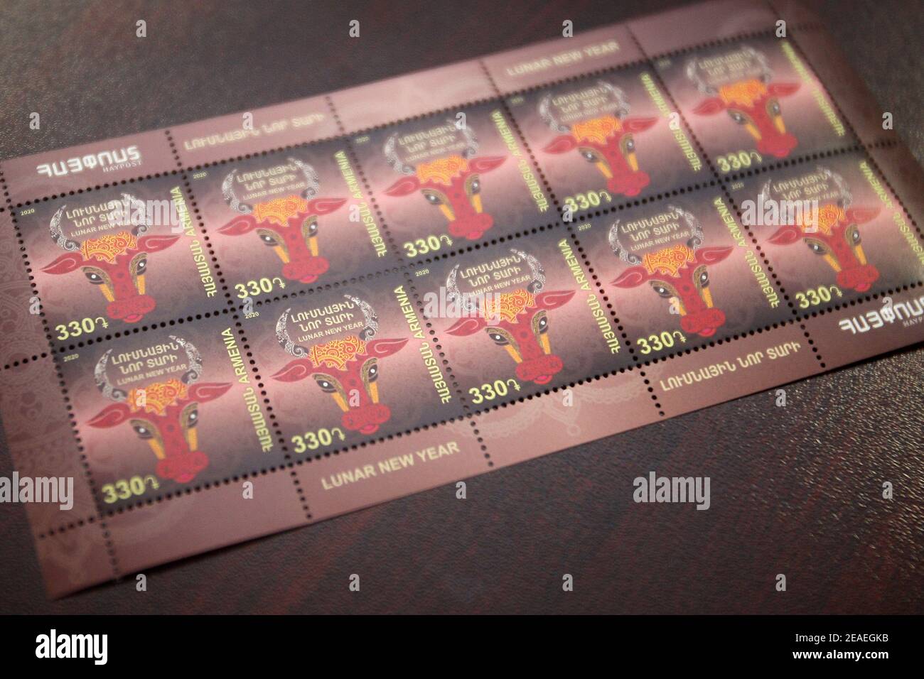 Yerevan. 9th Feb, 2021. Photo taken on Feb. 9, 2021 shows a set of