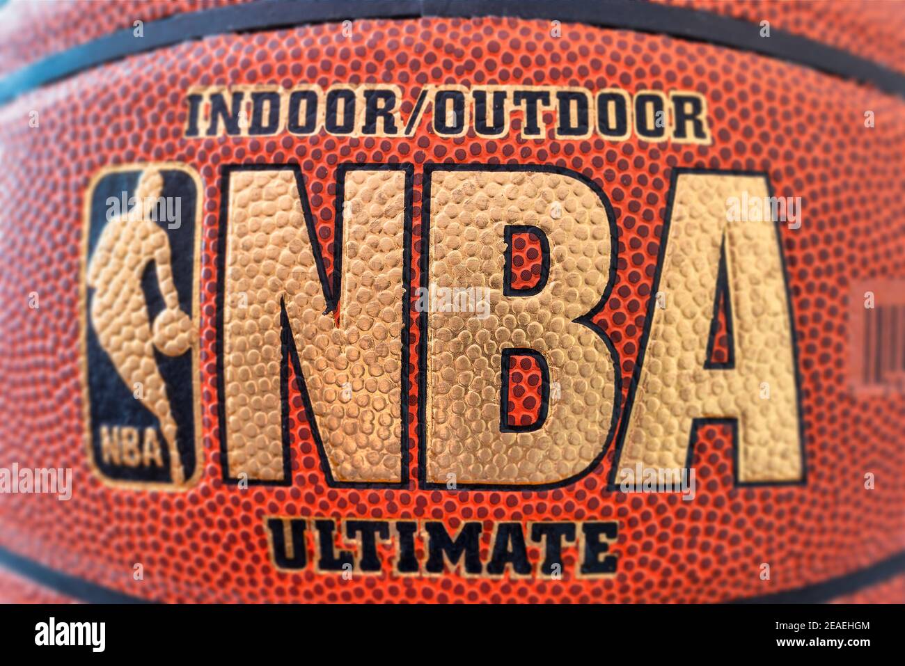 NBA logo in basketball ball. Illustrative Editorial Stock Photo