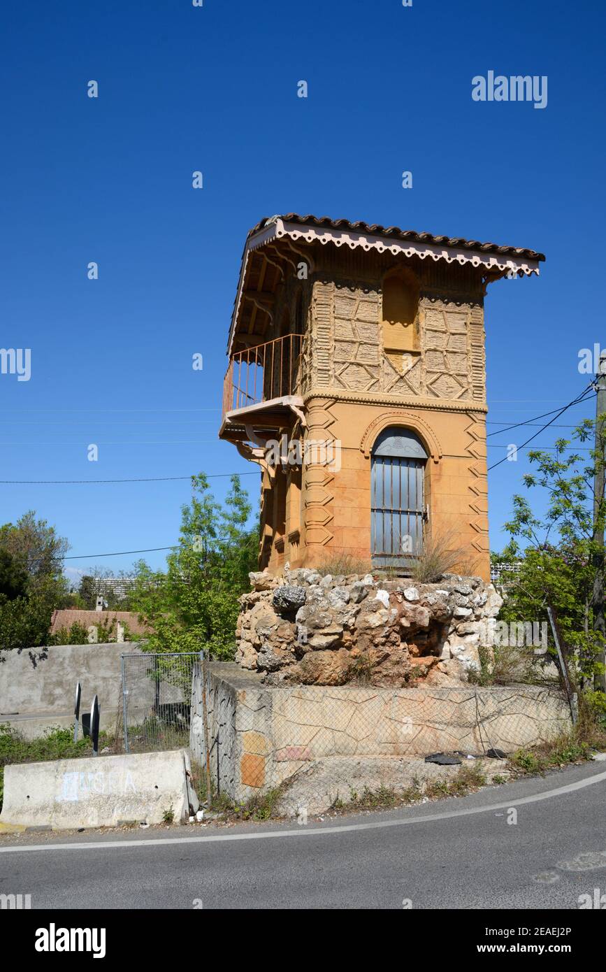 c19th Folly known locally as Le Pigeonnier or Dovecote but is a former  Hunting Lodge or Pavilion now in middle of a Roundabout Mazargues Marseille  Stock Photo - Alamy