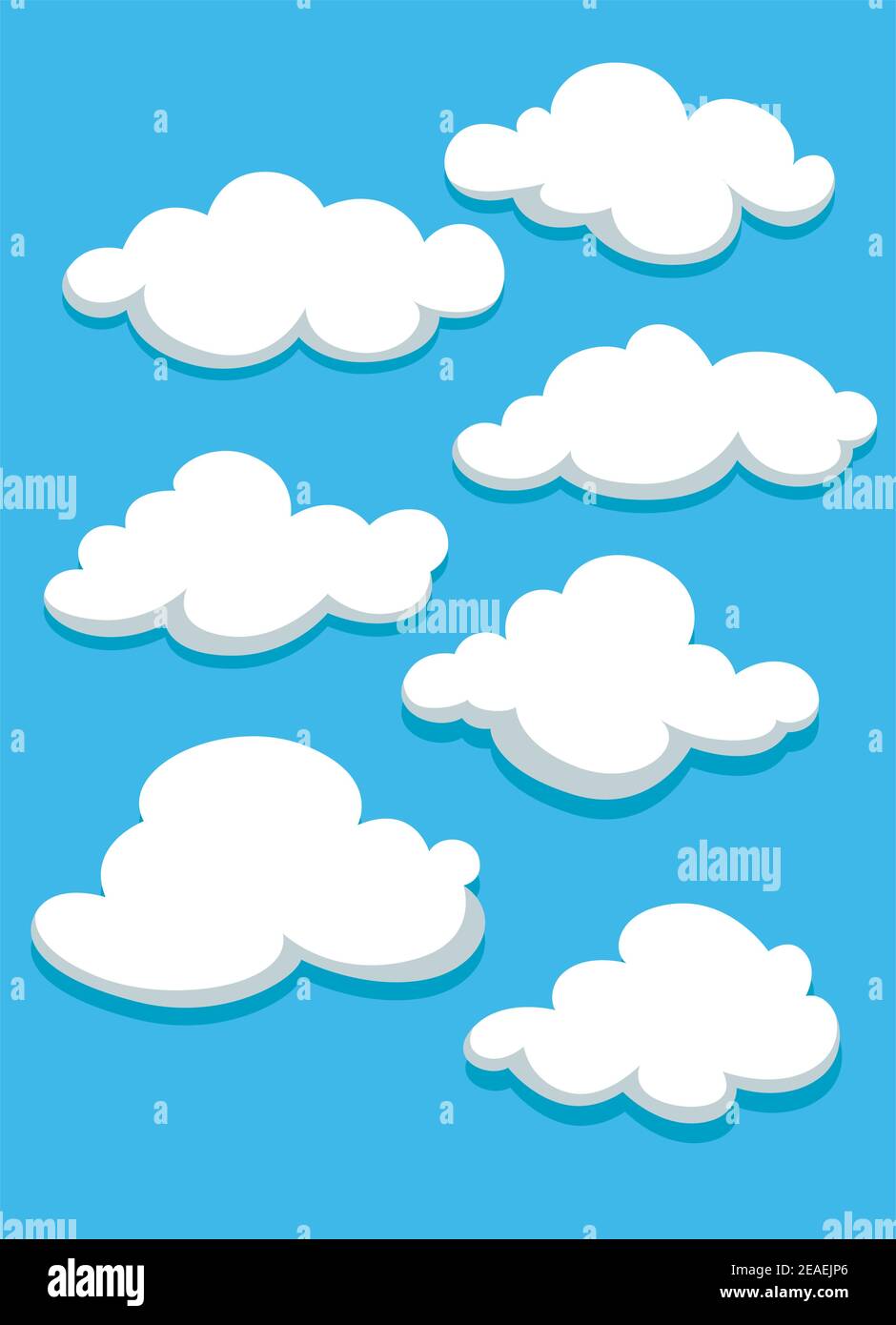 White clouds set on blue sky. Vector illustration Stock Vector Image ...