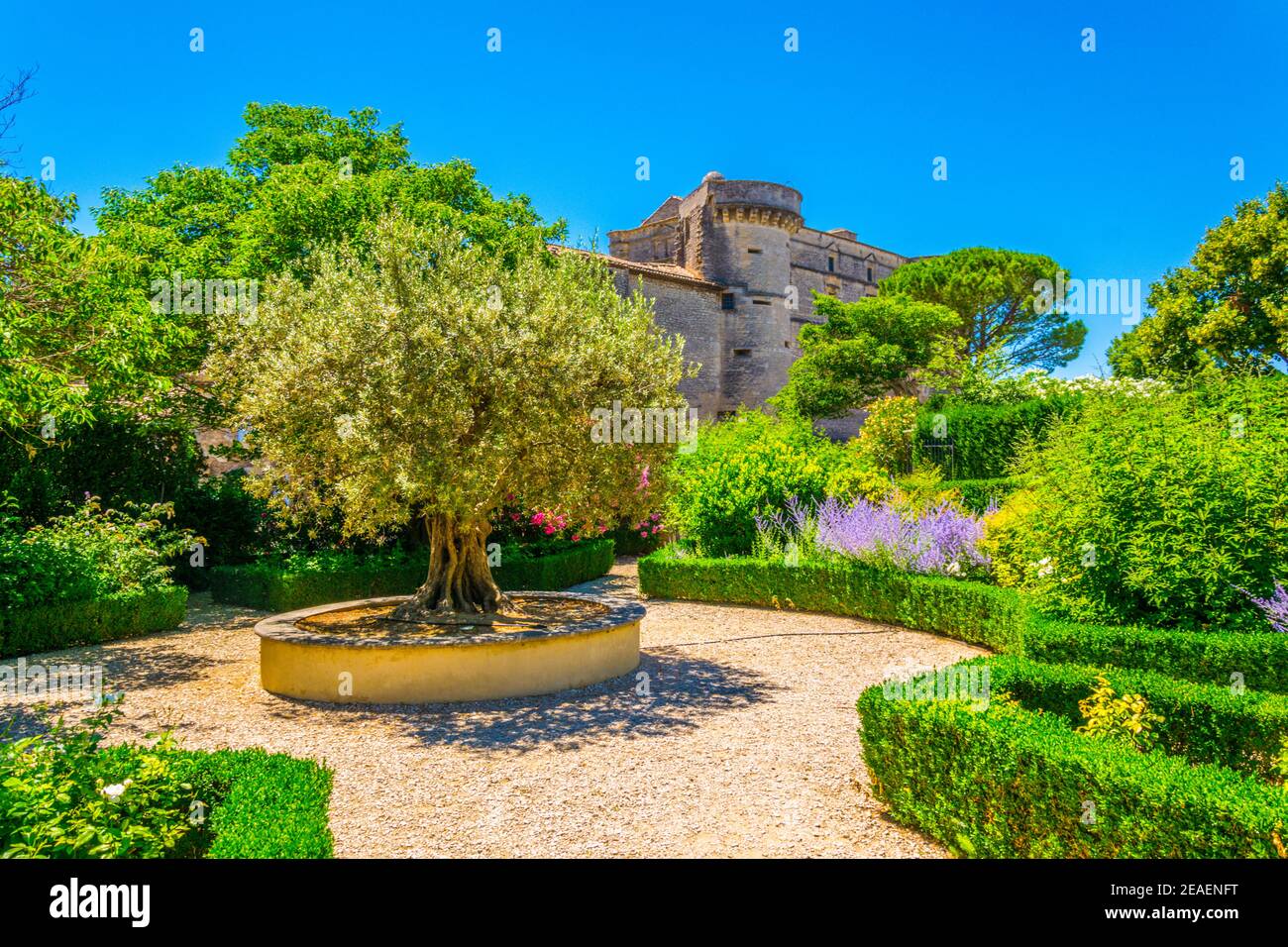 View of a municipal garden in Gordes, France Stock Photo Alamy