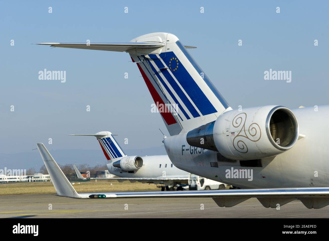 Plane at Strasbourg entzheim airport Stock Photo Alamy