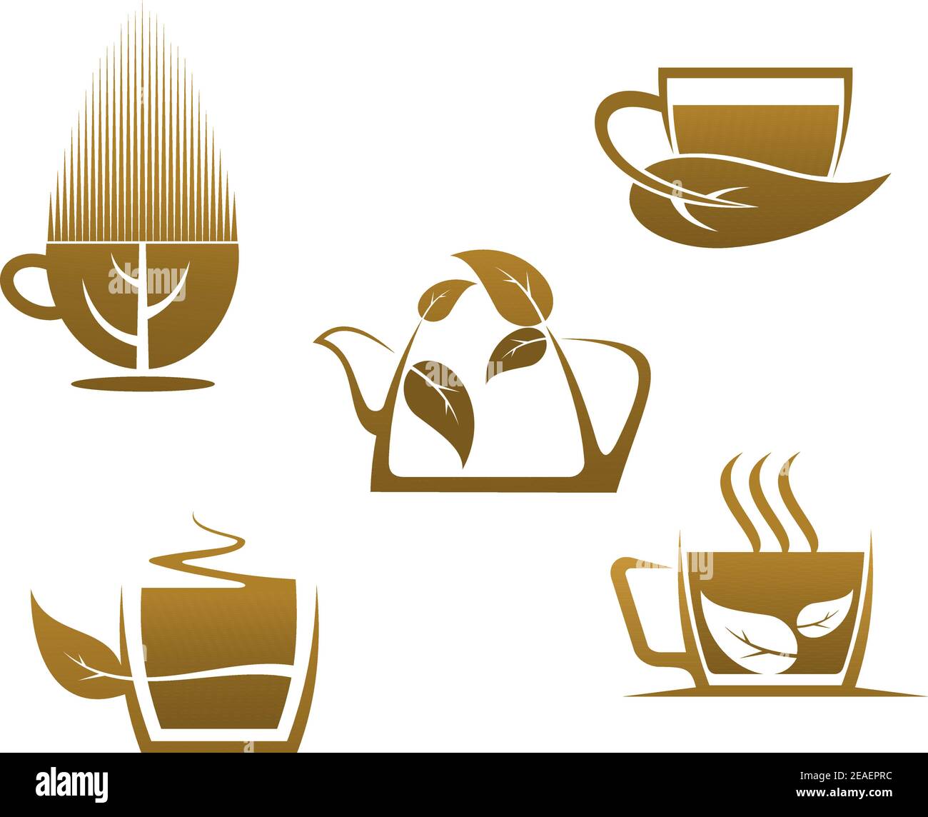 Herbal tea cups for cafe, restaurant and menu design Stock Vector Image