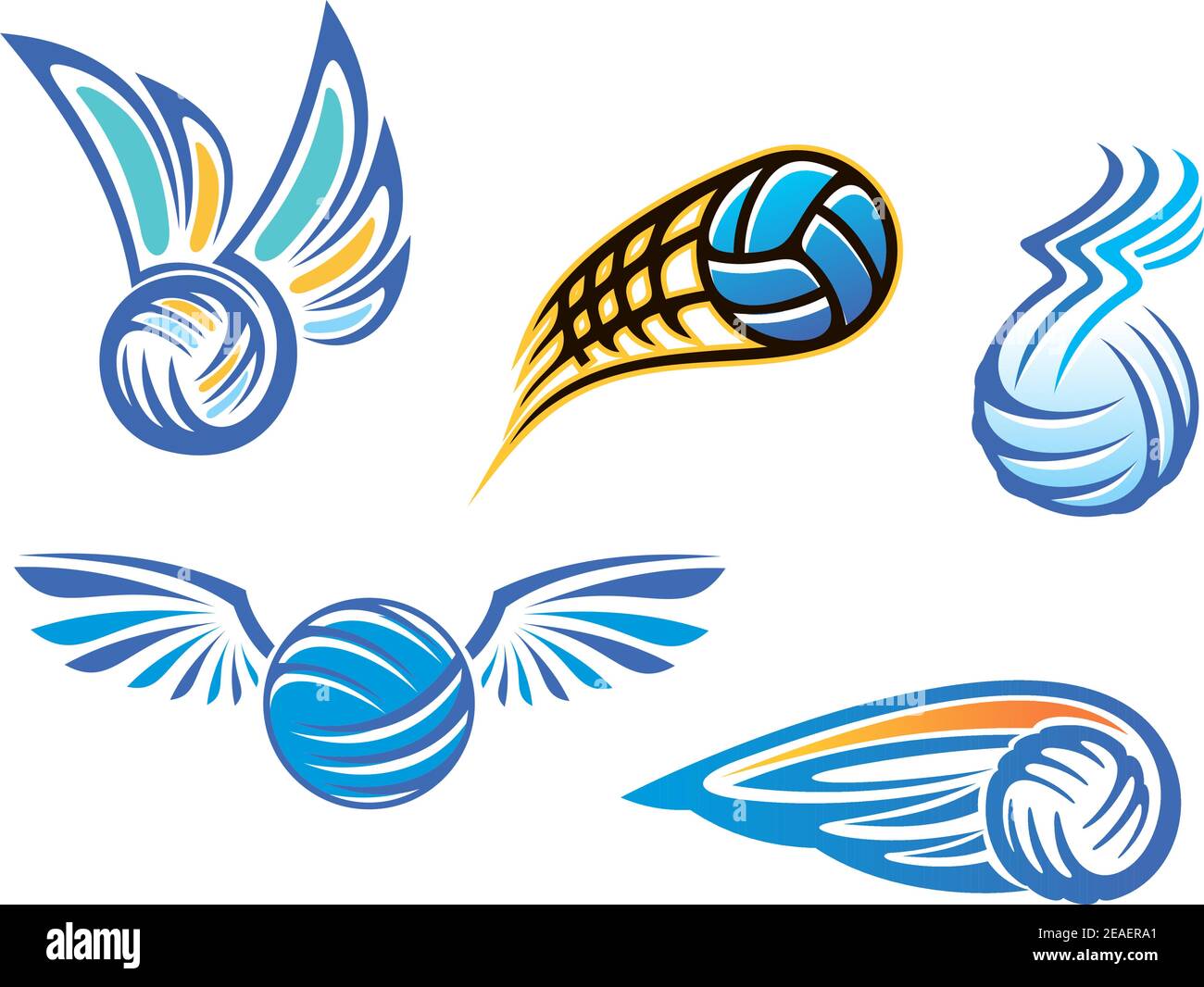 Volleyball symbols and emblems for sport design Stock Vector Image