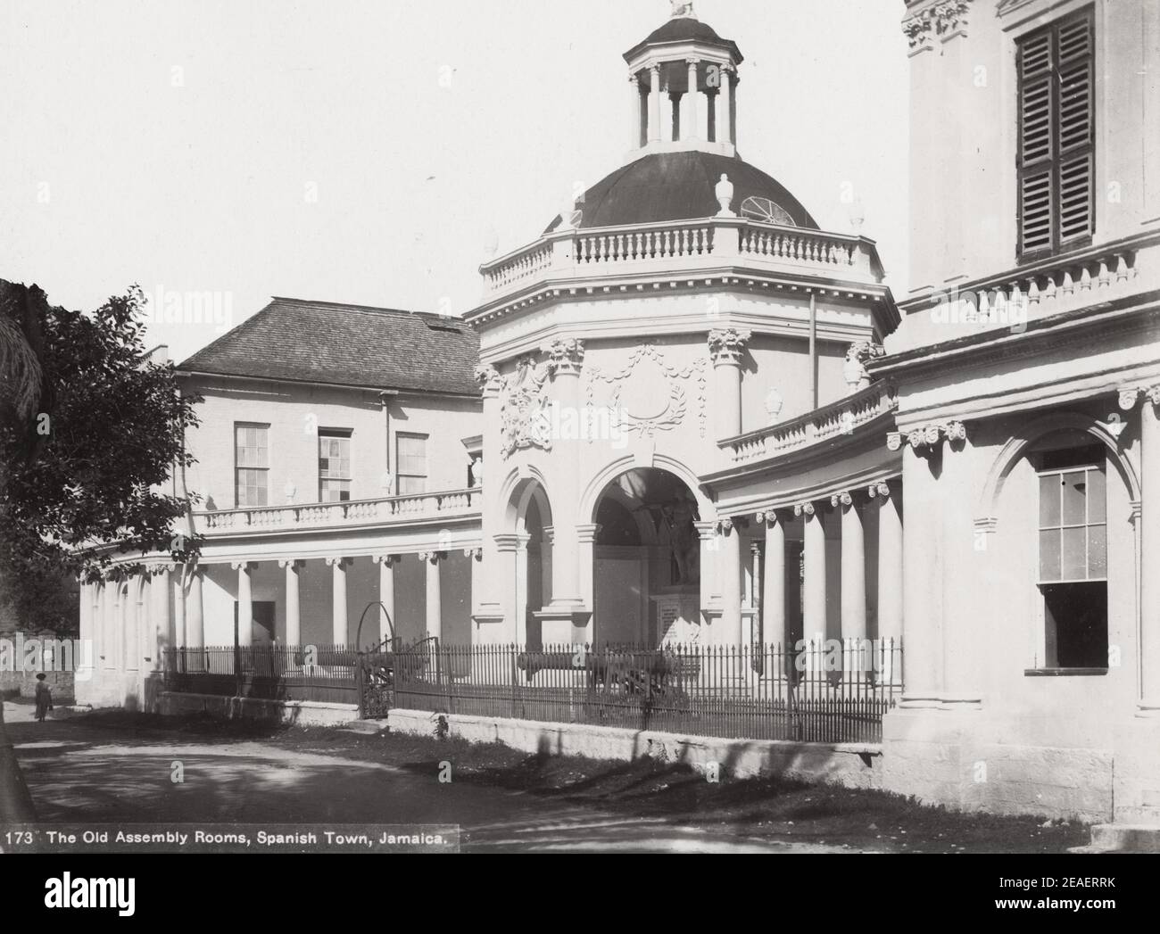 Late 19th century/1900 vintage photograph: Old Assembly Rooms, Spanish Town Jamaica. Stock Photo
