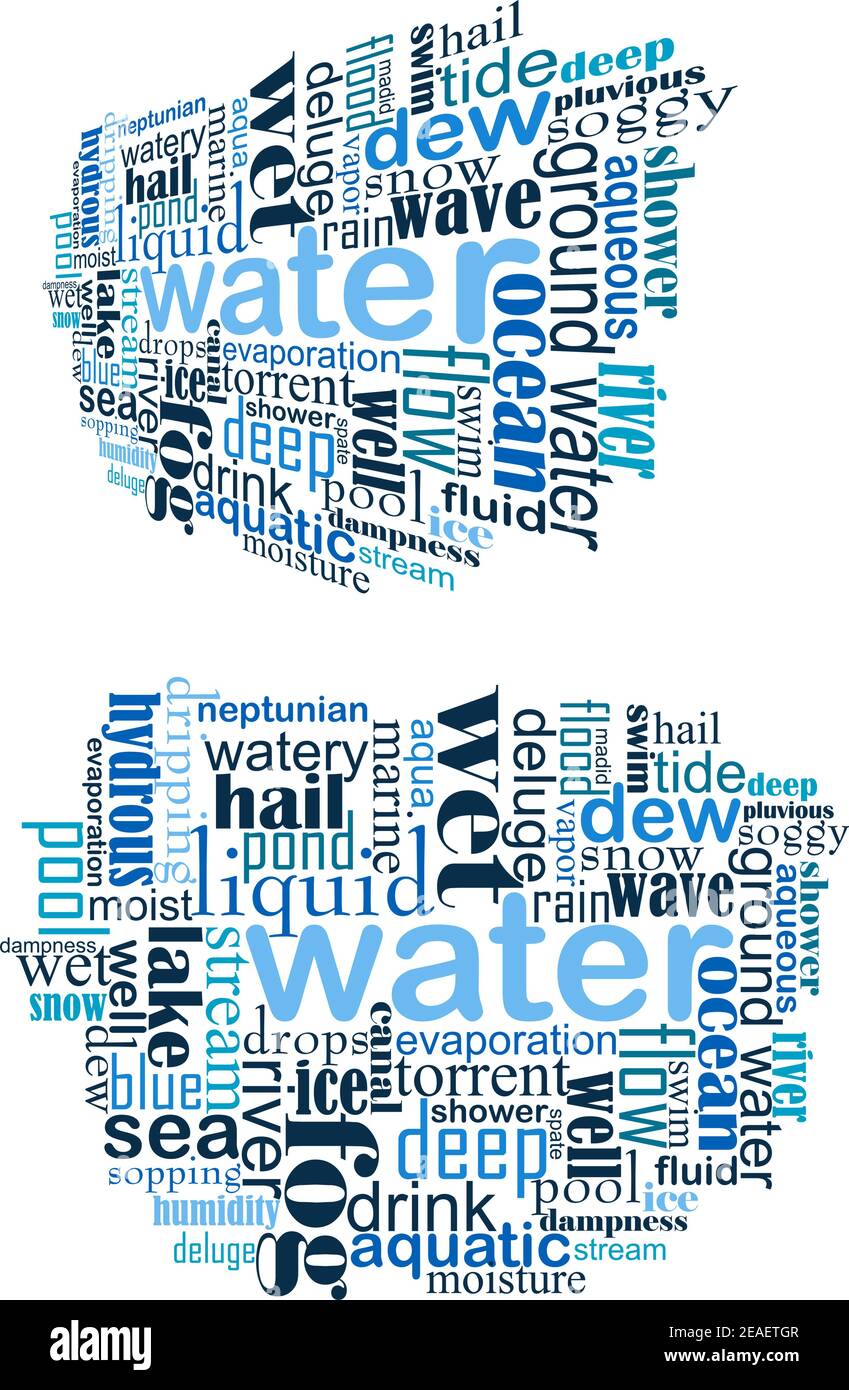 Water tag cloud for internet and web design Stock Vector