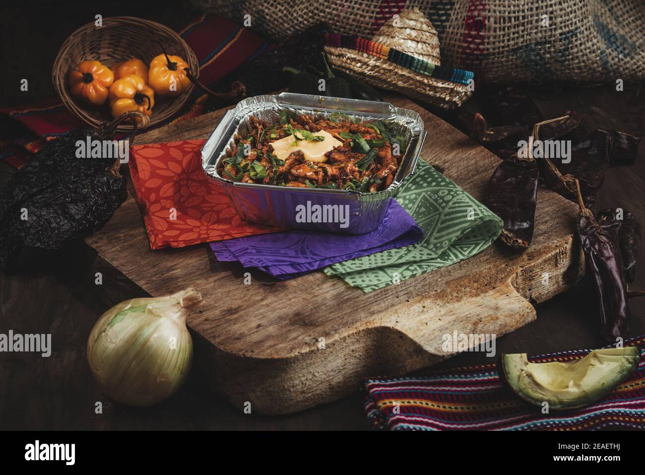 Mexican hot chili con carne with ground beef, beans, tomatoes, and corn Stock Photo Alamy