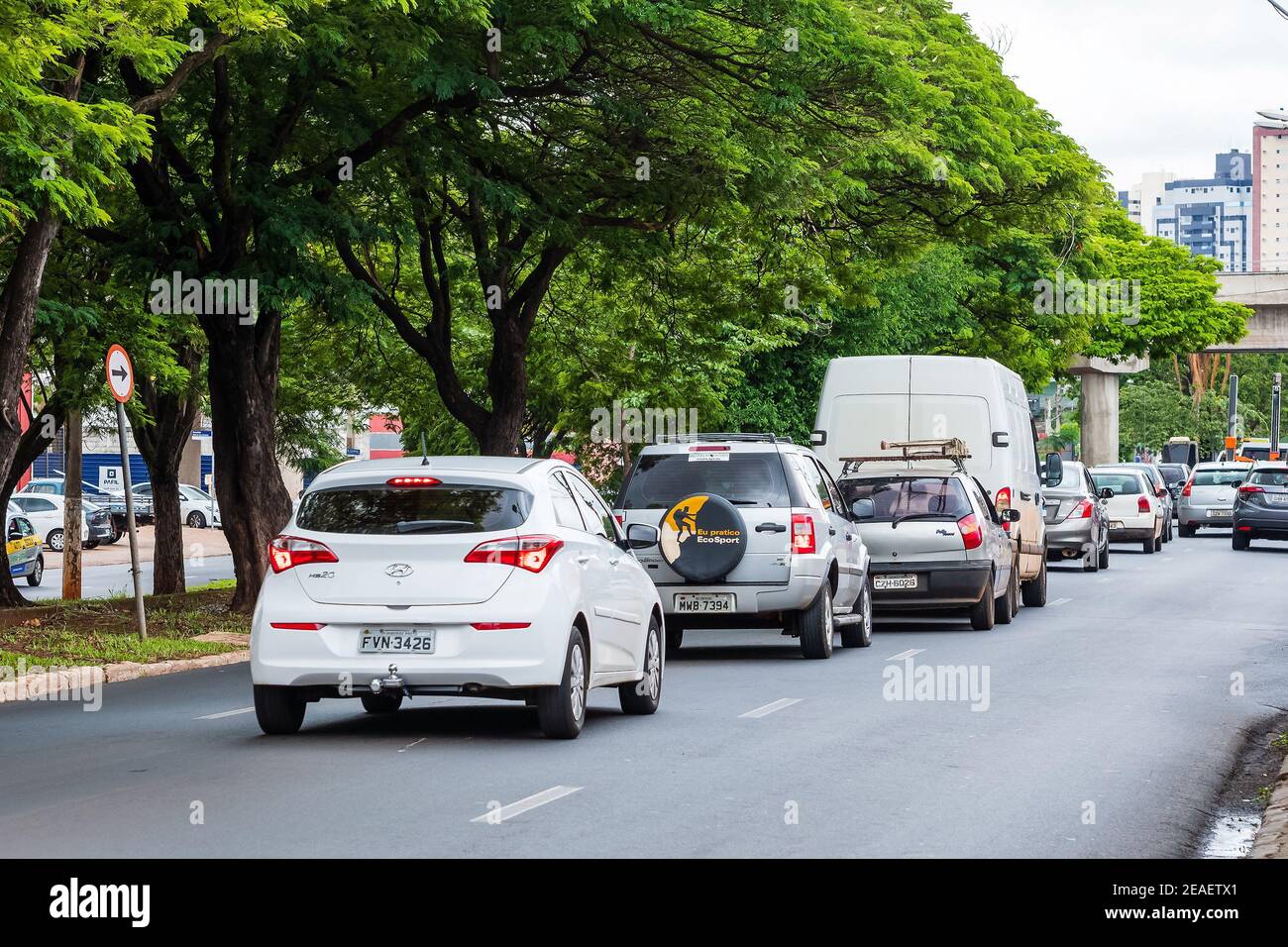 Ribeirão Preto - SP, Brazil - December 07, 2020: Traffic of cars at the Dr Francisco Junqueira avenue on a ordinary day. Stock Photo