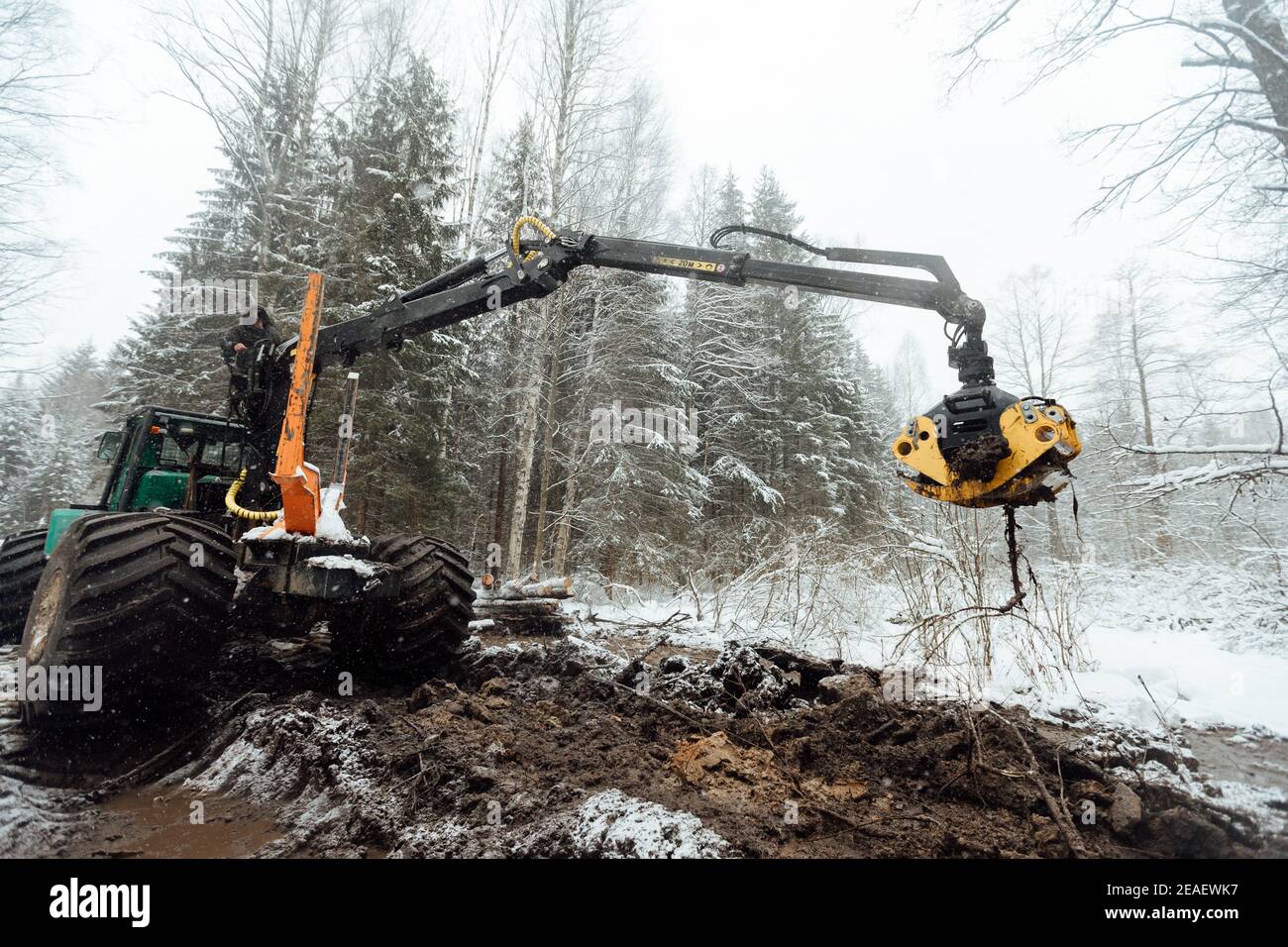 Machine that cuts down trees deals