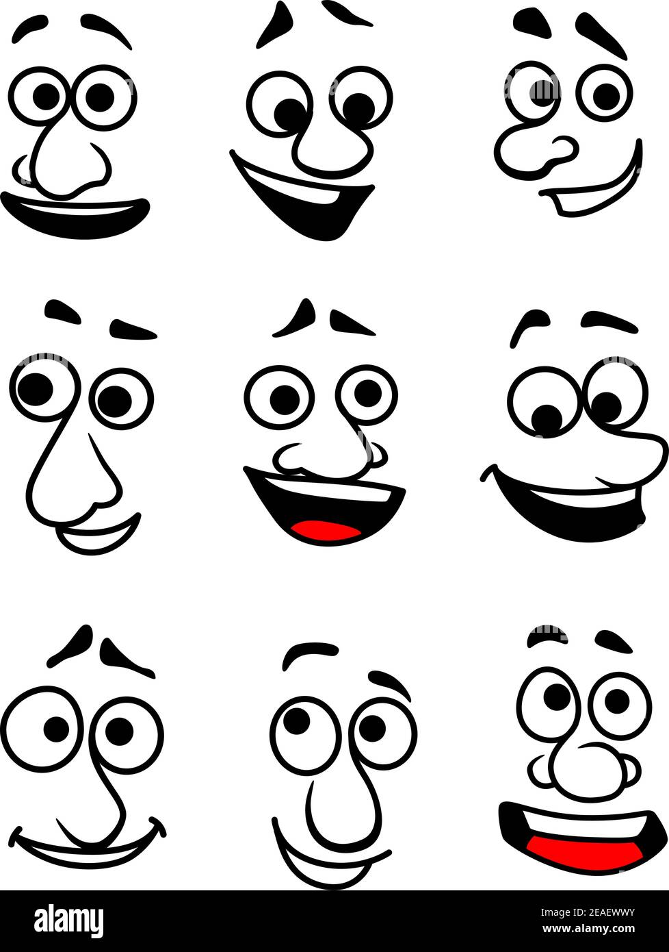 Emotional faces in cartoon style for comics design Stock Vector Image ...