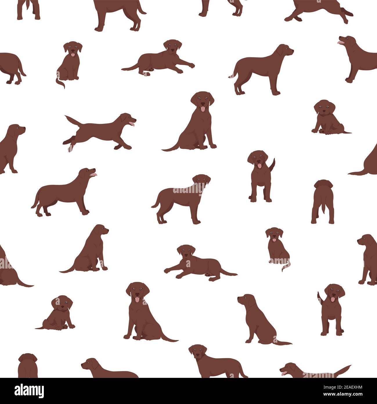 Labrador Pattern Printable Labrador retriever dogs in different poses and coat colors. Seamless ...