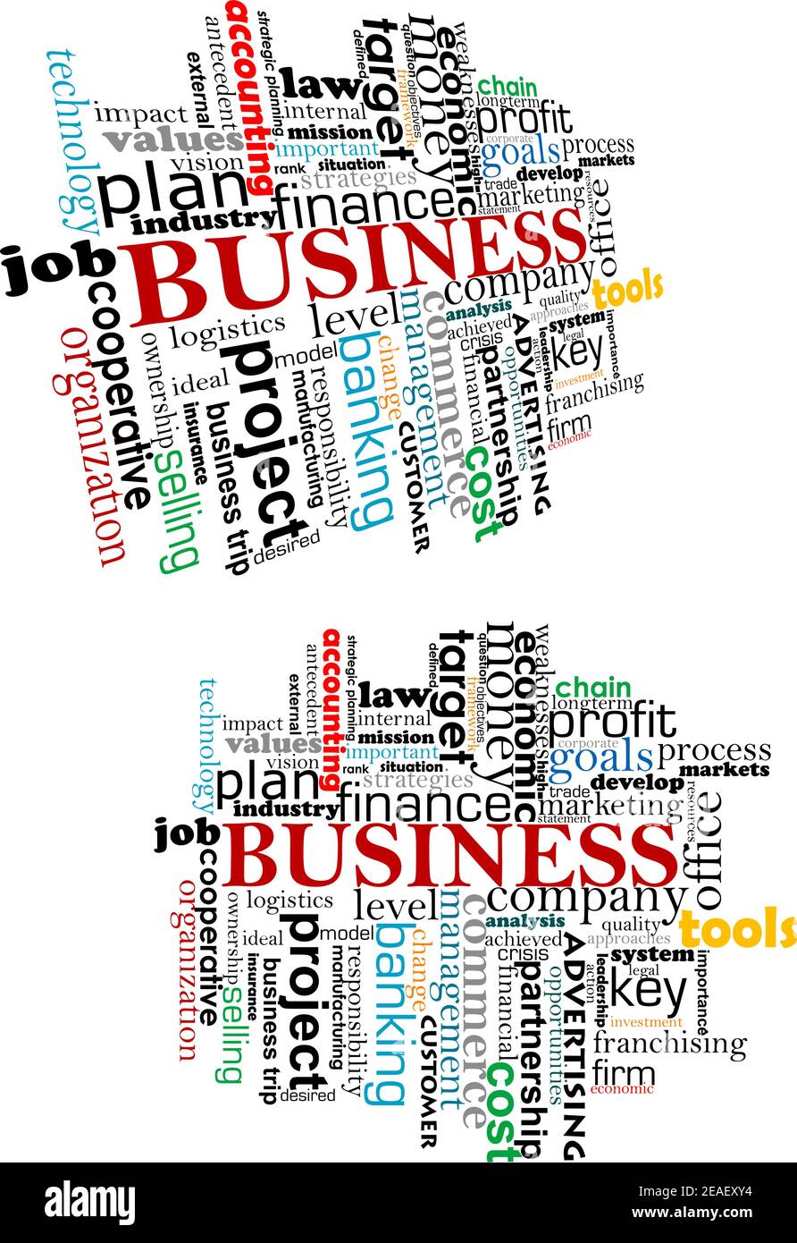Business tag cloud for web and infographic design Stock Vector