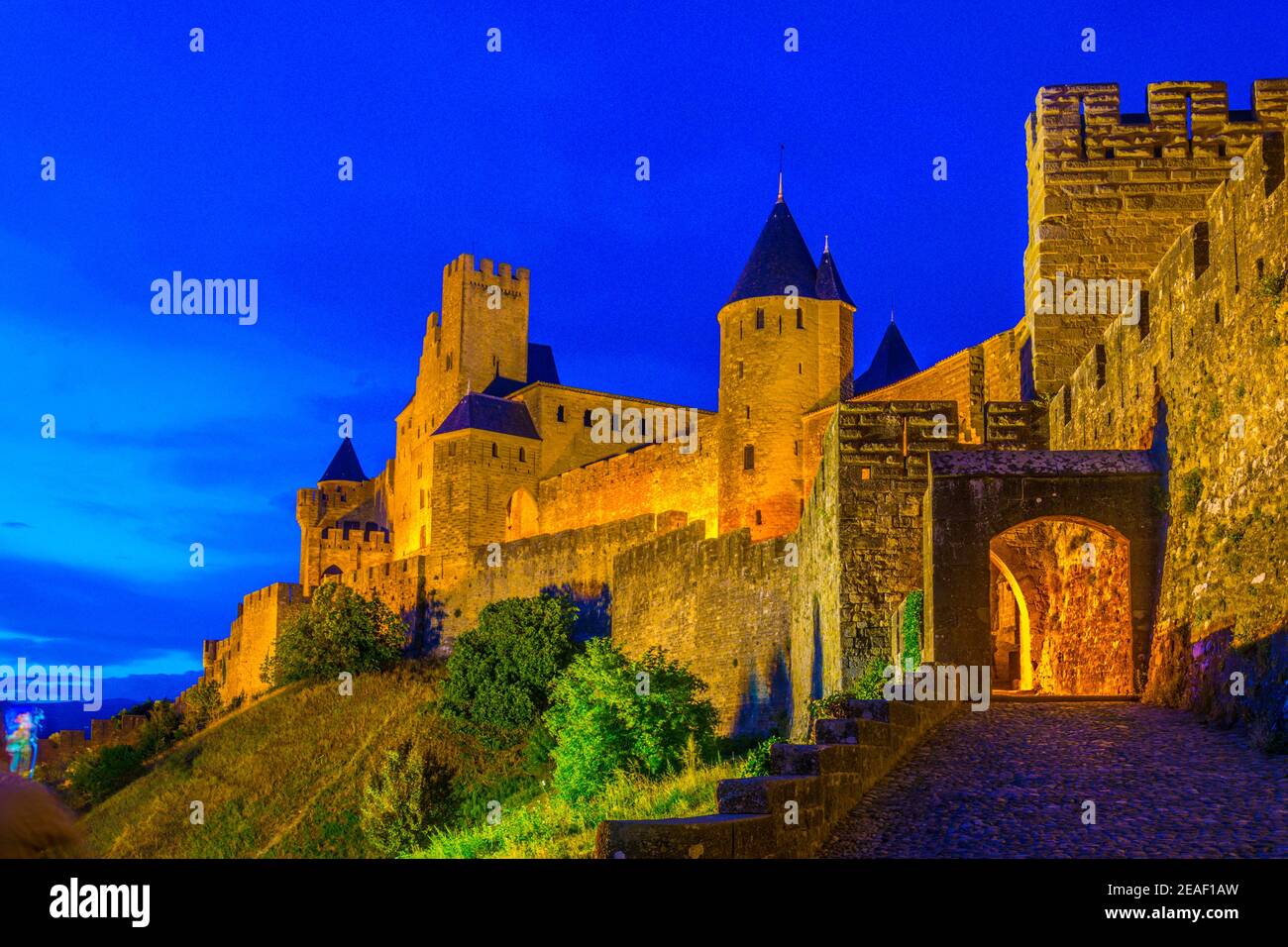 Carcassonne castle night france hi-res stock photography and images - Alamy