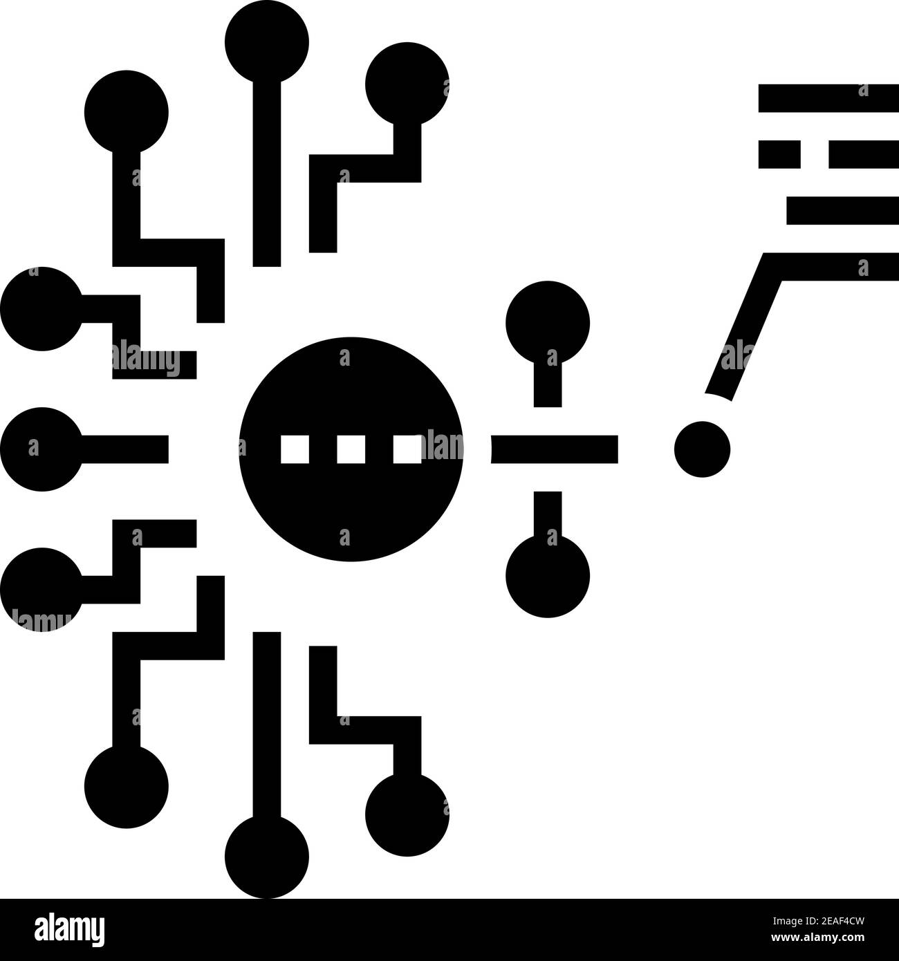 artificial model neural network glyph icon vector illustration Stock ...