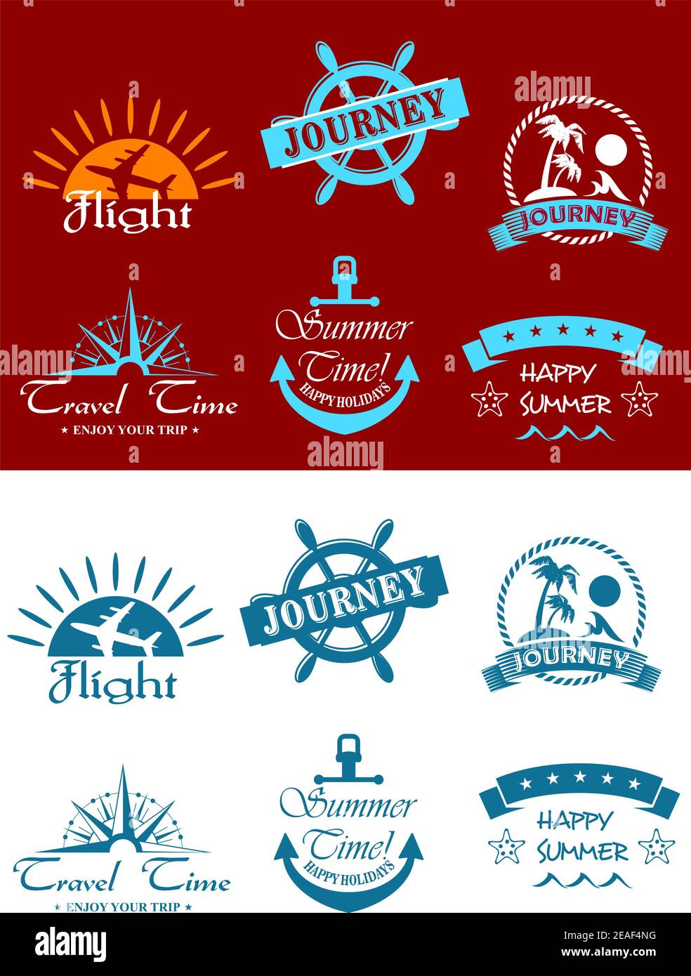 Travel and tourism symbols with scripts for design Stock Vector Image ...