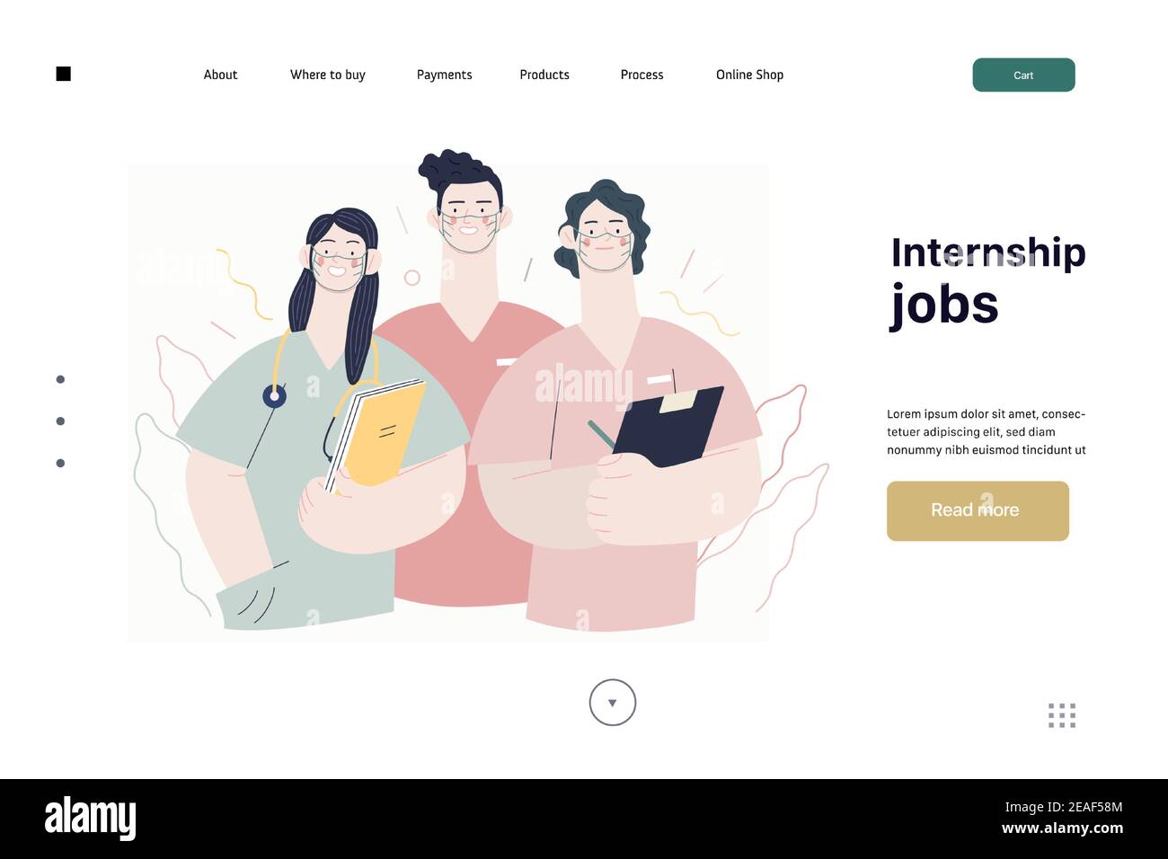 Medical insurance internship jobs modern flat vector concept digital