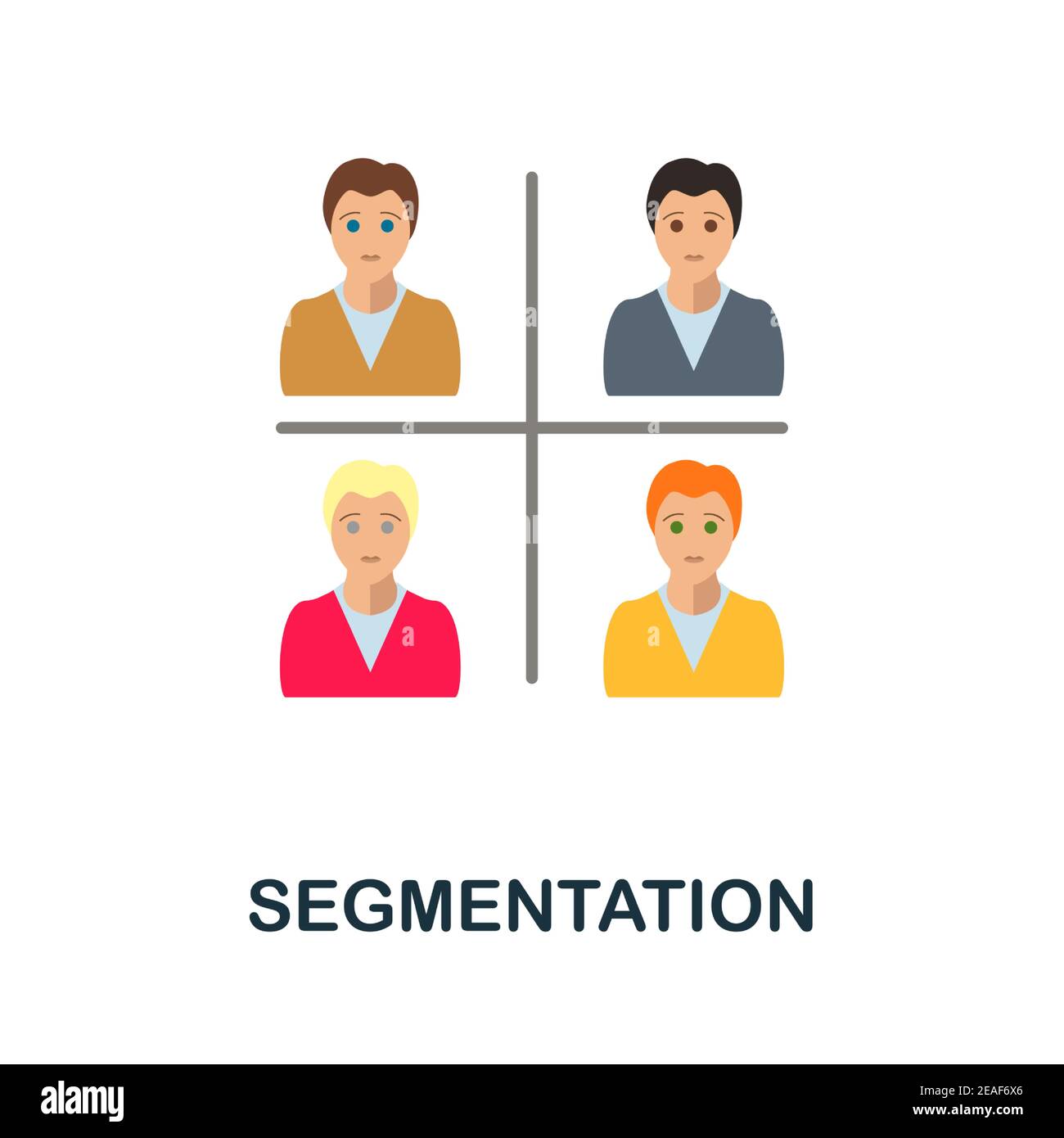 Segmentation flat icon. Color simple element from customer loyalty collection. Creative Segmentation icon for web design, templates, infographics and Stock Vector