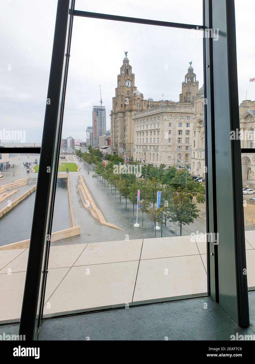View from Museum of Liverpool windows, Waterfront, Canal Link, Royal ...