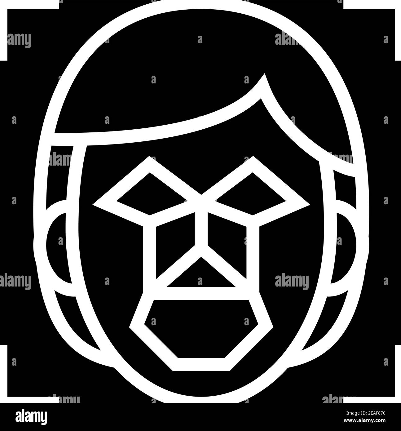face recognition points and structure glyph icon vector illustration ...