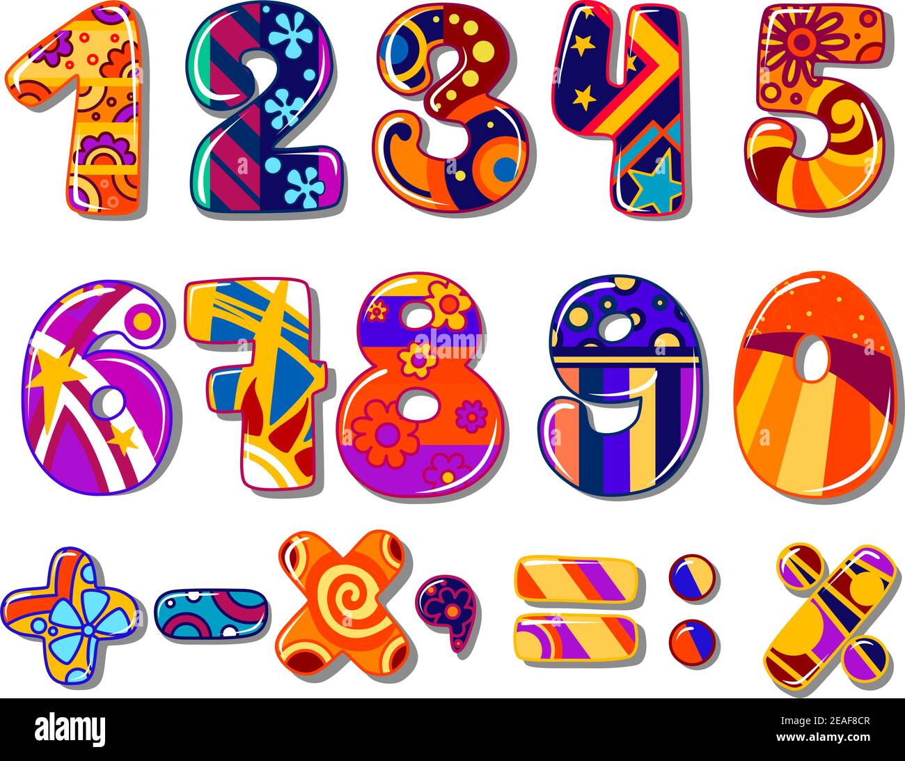 Numbers colourful set in Stock Vector Images - Alamy