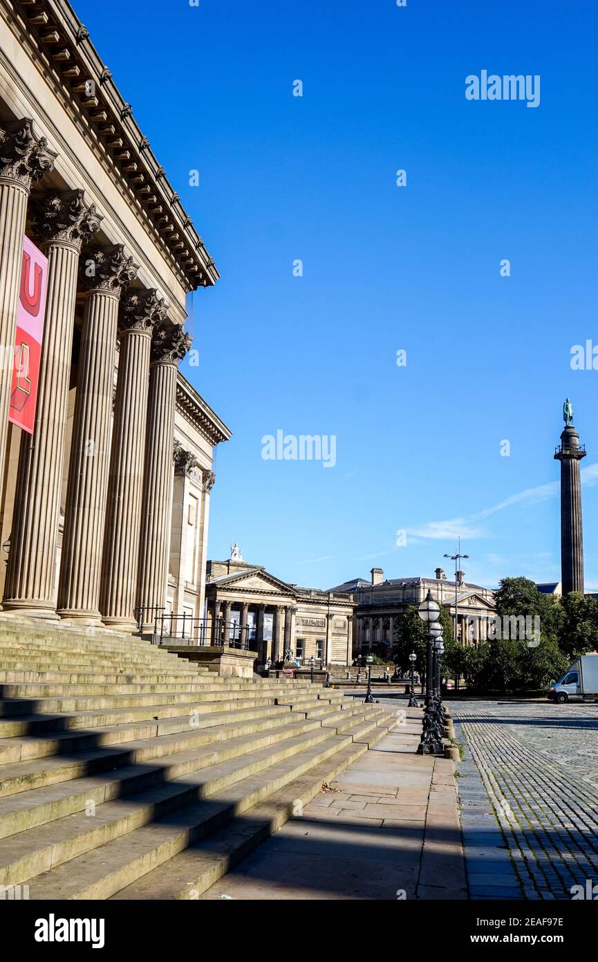 View of Wellington Memorial Column statue, Walker Art Gallery