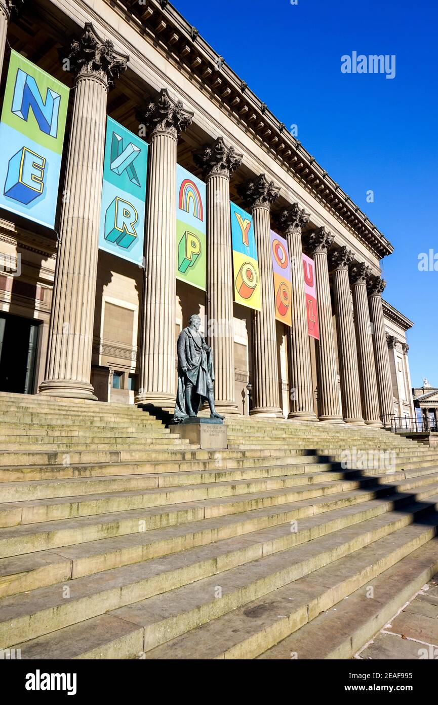 Earl of Beaconsfield Statue outside Walker Art Gallery, Liverpool