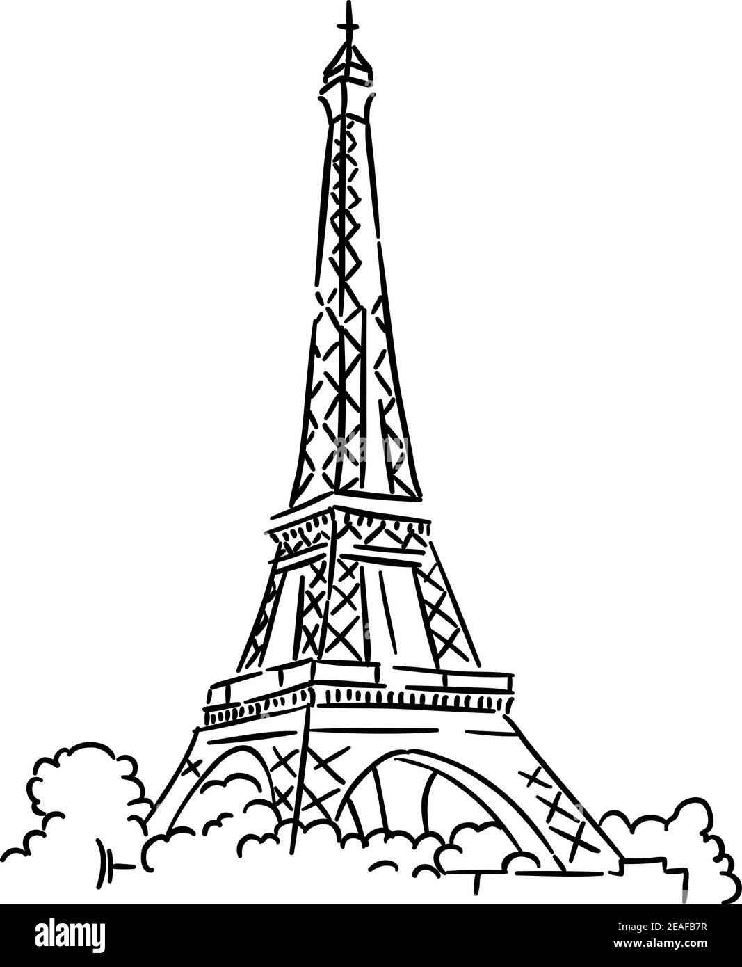 Eiffel Tower illustration, Eiffel Tower Sketch tower Drawing, Eiffel Tower,  building, symmetry png | PNGEgg