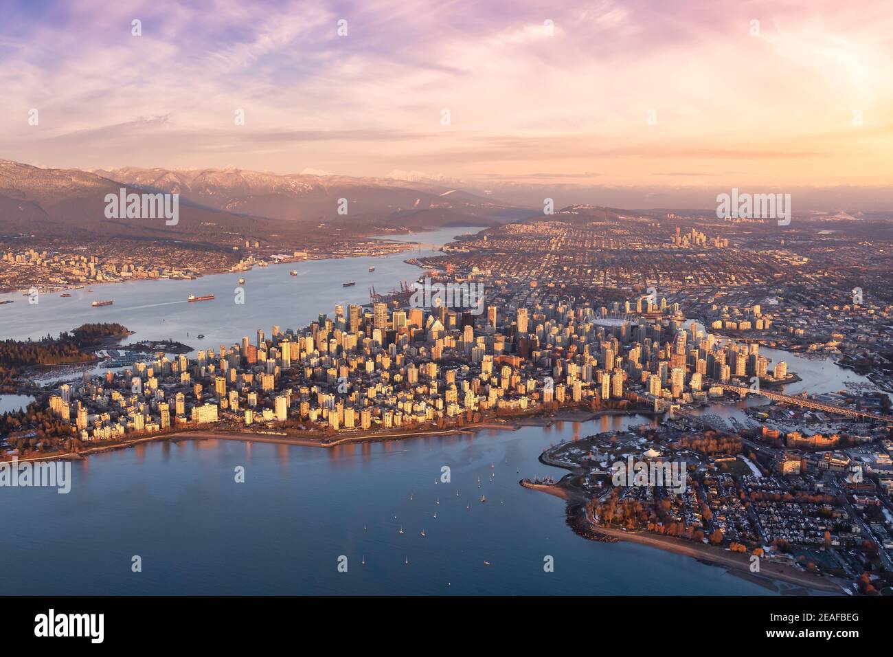 Aerial view of Stanley Park and Downtown Vancouver Stock Photo - Alamy