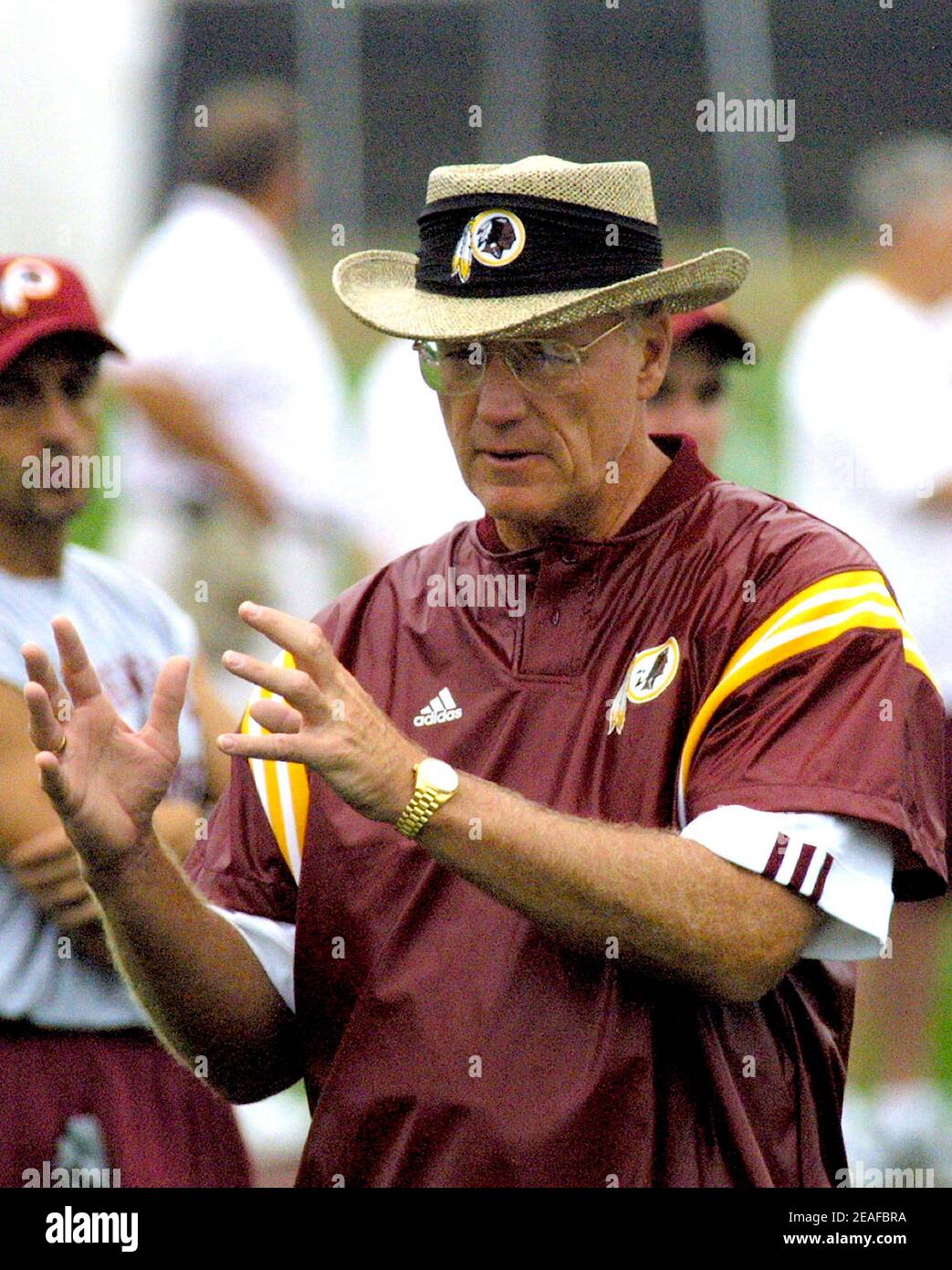Washington Redskins head coach Marty Schottenheimer at training camp at