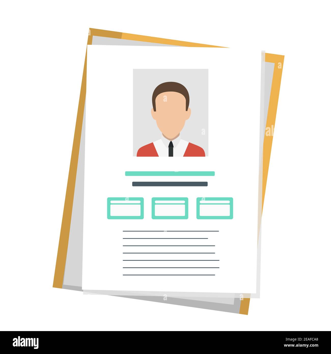 Identity document with person photo and info. Vector icon Stock Vector