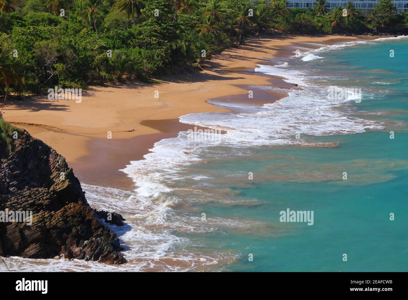Guadeloupe sandy beach of BasseTerre island. Caribbean vacation