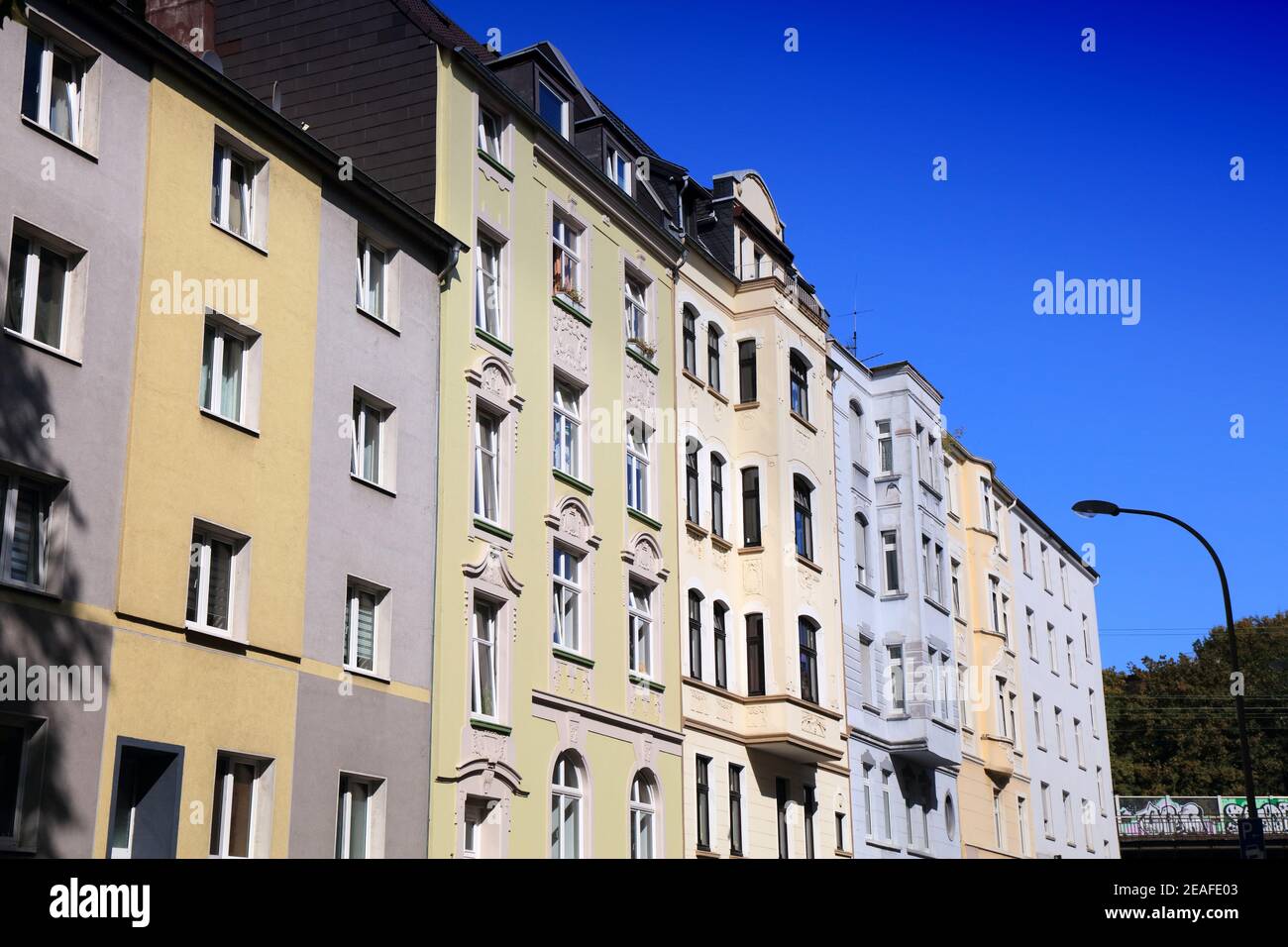 Bochum city in Germany. Residential street view. Stock Photo