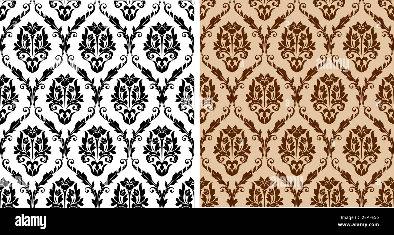 Seamless floral damask pattern for background or wallpaper design Stock ...