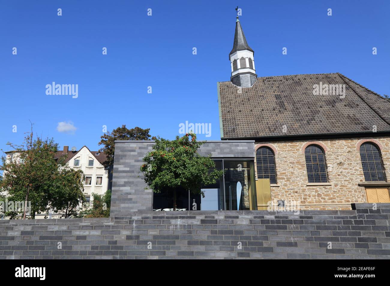 Wattenscheid, district of Bochum city in Germany. Evangelical protestant church. Stock Photo