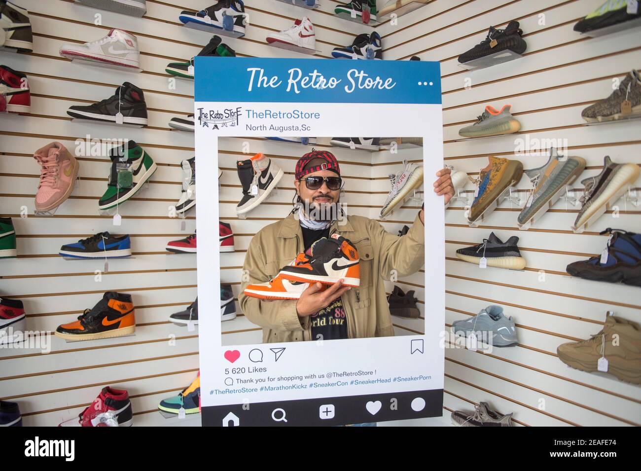 The Retro Store 803 owner Maurice Tolliver holds some collectible Nike Air  Jordan shoes at The Retro Store 803 in North Augusta, SC., Thursday morning  February 4, 2021. Gaaug 020521 Newshoestore1 Mh (
