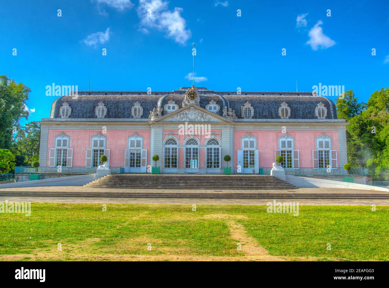 Benrath castle with castle pond and castle garden hi-res stock ...