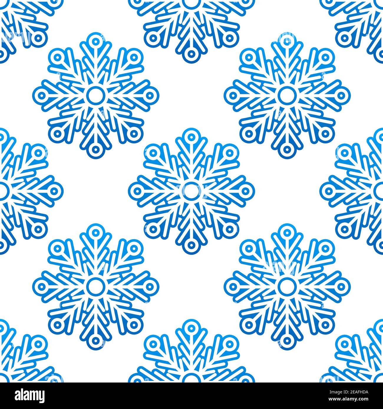 Winter semless pattern with blue snowflakes for christmas design Stock Vector