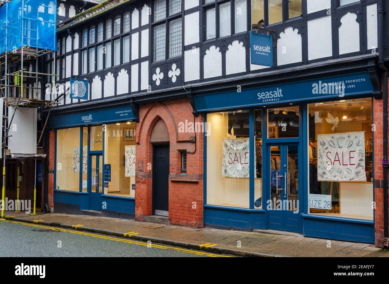 Chester; UK Jan 29, 2021 The Seasalt store on St Werburgh Street has