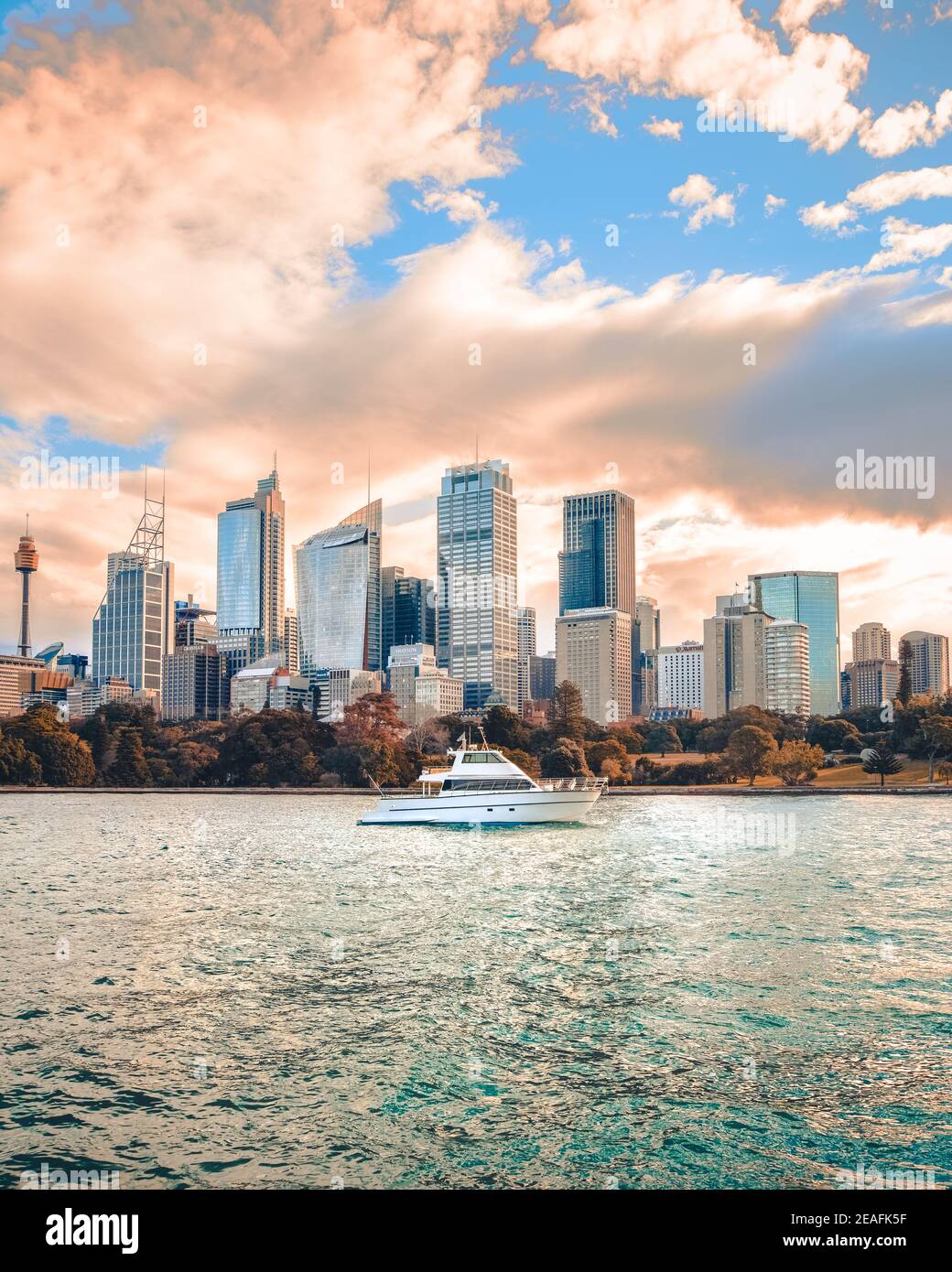 Breathtaking view of the skyline of Sydney with city central business district Stock Photo