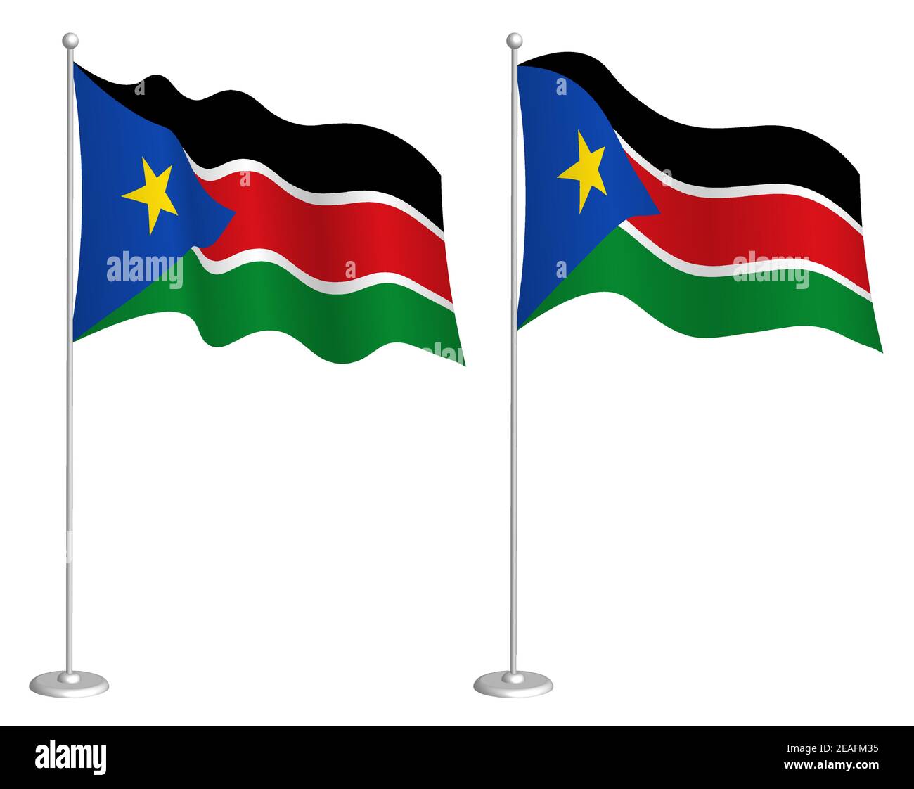 Sudan South Small Hand Waving Flag 6" x 4" 