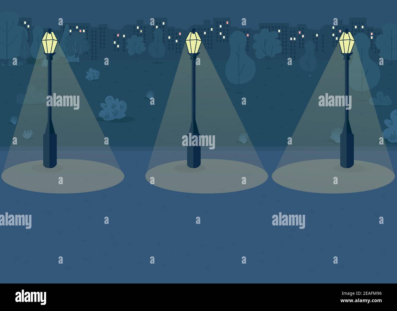 Night park flat color vector illustration Stock Vector Image & Art - Alamy