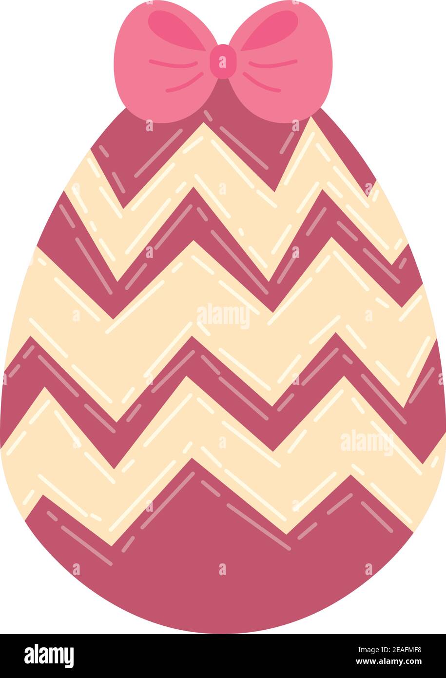egg painted with bow and stripes happy easter celebration vector egg painted with bow and stripes happy easter celebration vector