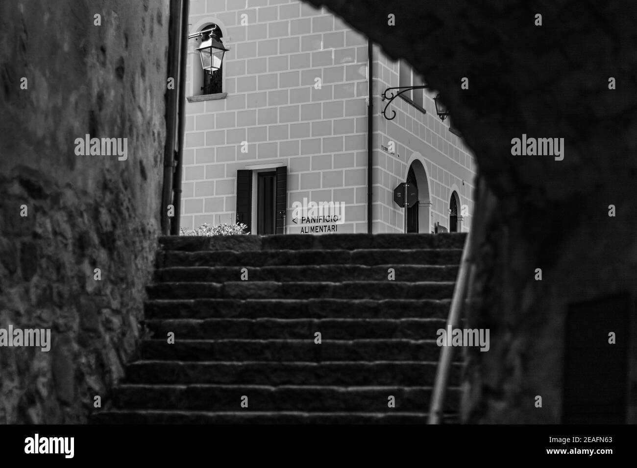 Summer holiday in Italy discovering small hidden gems of beauty in Veneto region. Not too far from Venice there are many borghi to embrace and enjoy. Stock Photo