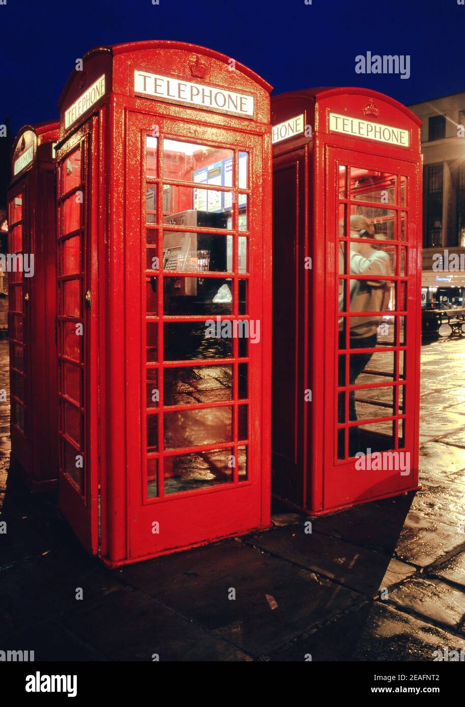 Four Telephone Booths, Market Square, Durham, England Stock Photo Alamy