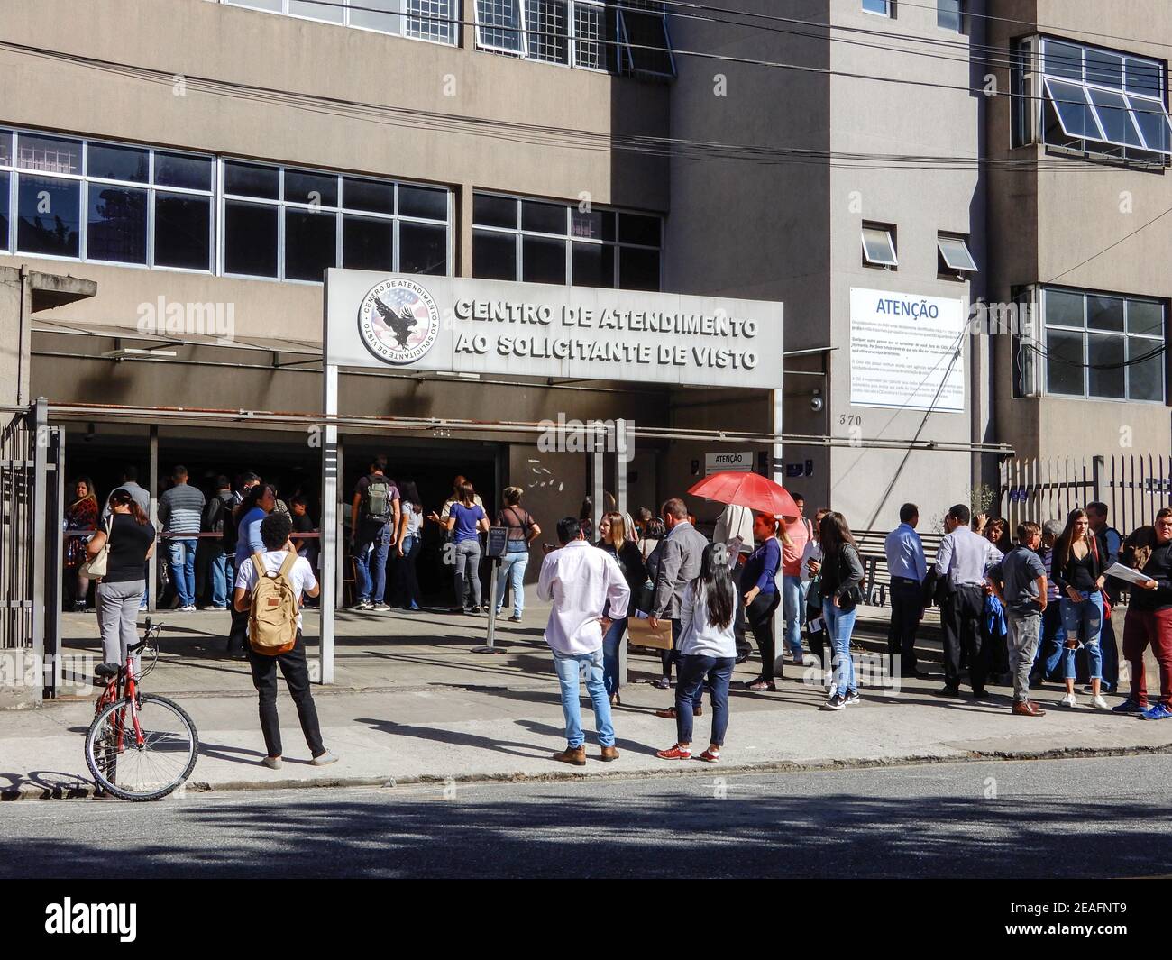 SÃO PAULO, BRAZIL, May 2019: Assistance center for the American visa applicant in São Paulo. Stock Photo
