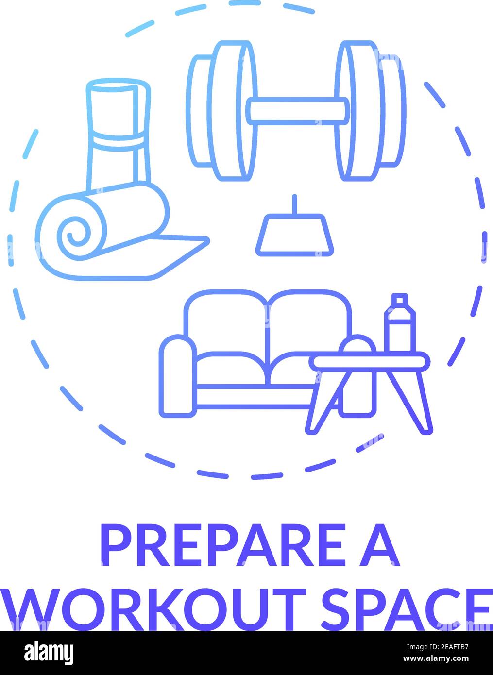 Preparing workout space concept icon Stock Vector