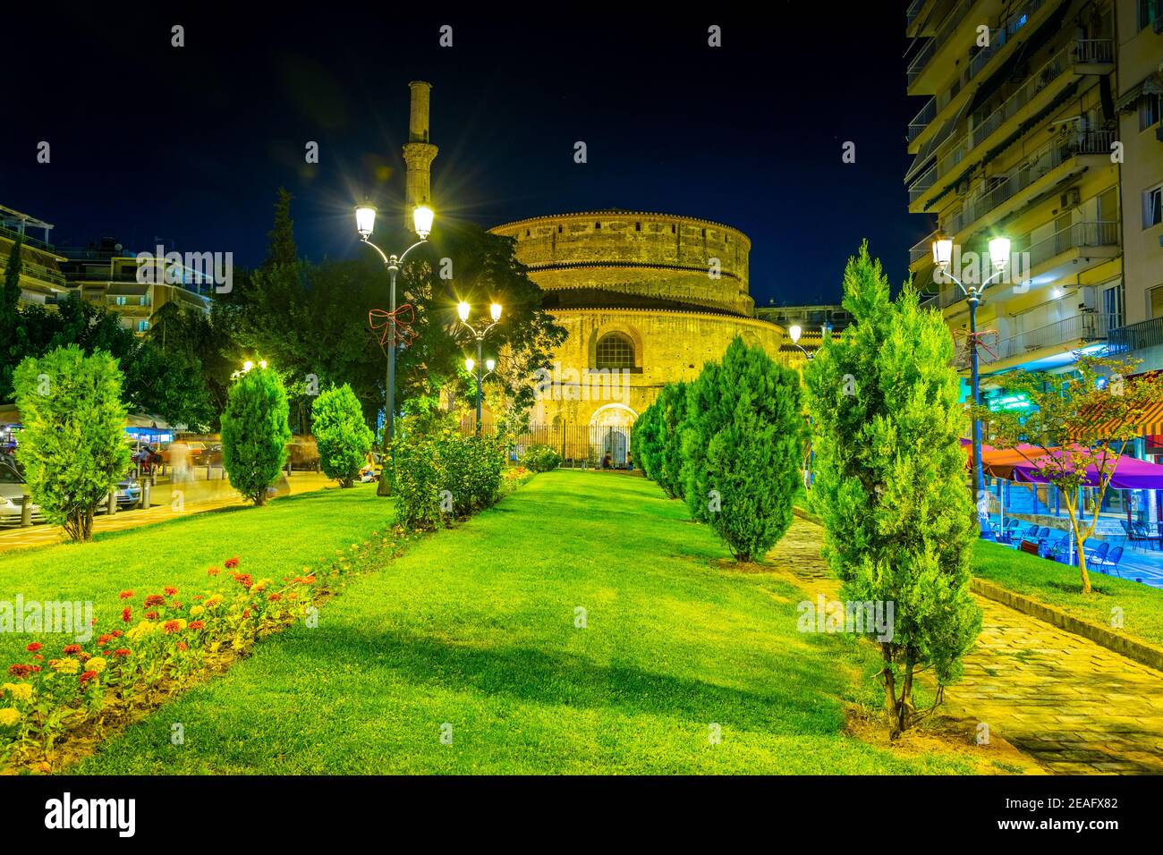 Night view of Rotunda of Galerius in Thessaloniki, Greece Stock Photo