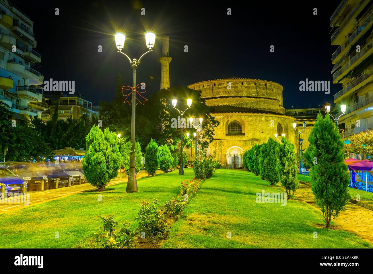 Night view of Rotunda of Galerius in Thessaloniki, Greece Stock Photo