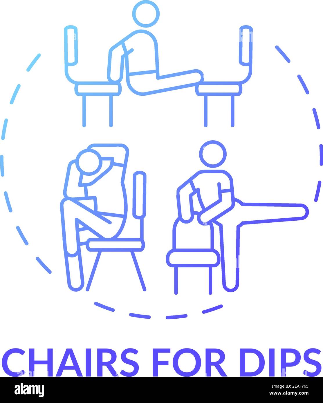 Chairs for dips concept icon Stock Vector