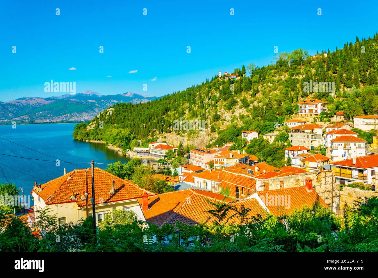 Colorful facades of houses in Kastoria, Greece Stock Photo Alamy